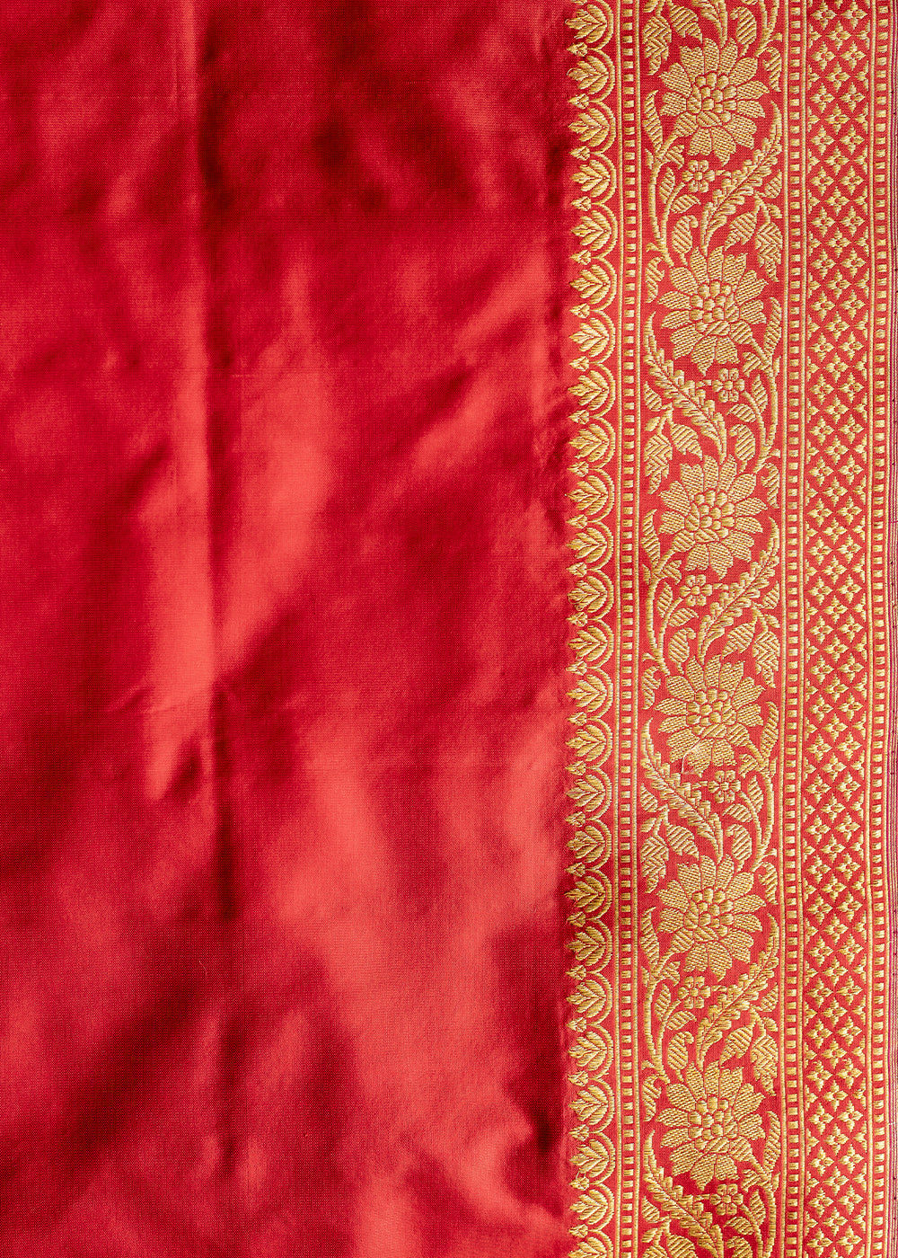 Monza Red Hand Woven Katan Pure Silk Saree