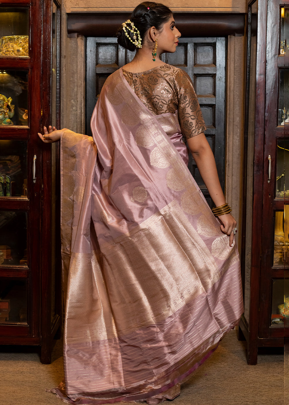 Cavern Purple Hand Woven Katan Pure Silk Saree