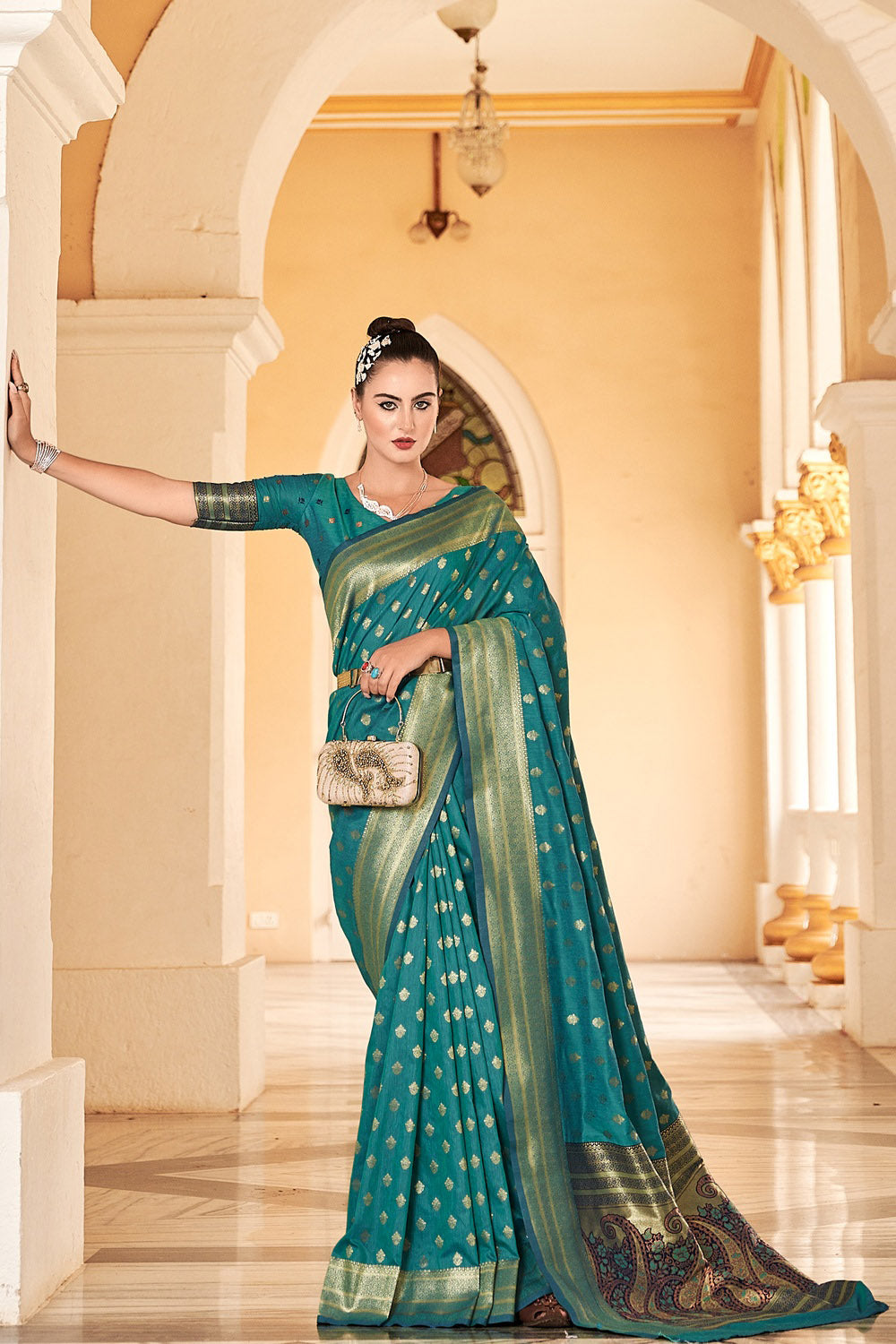 Eden Green Woven Cotton Saree