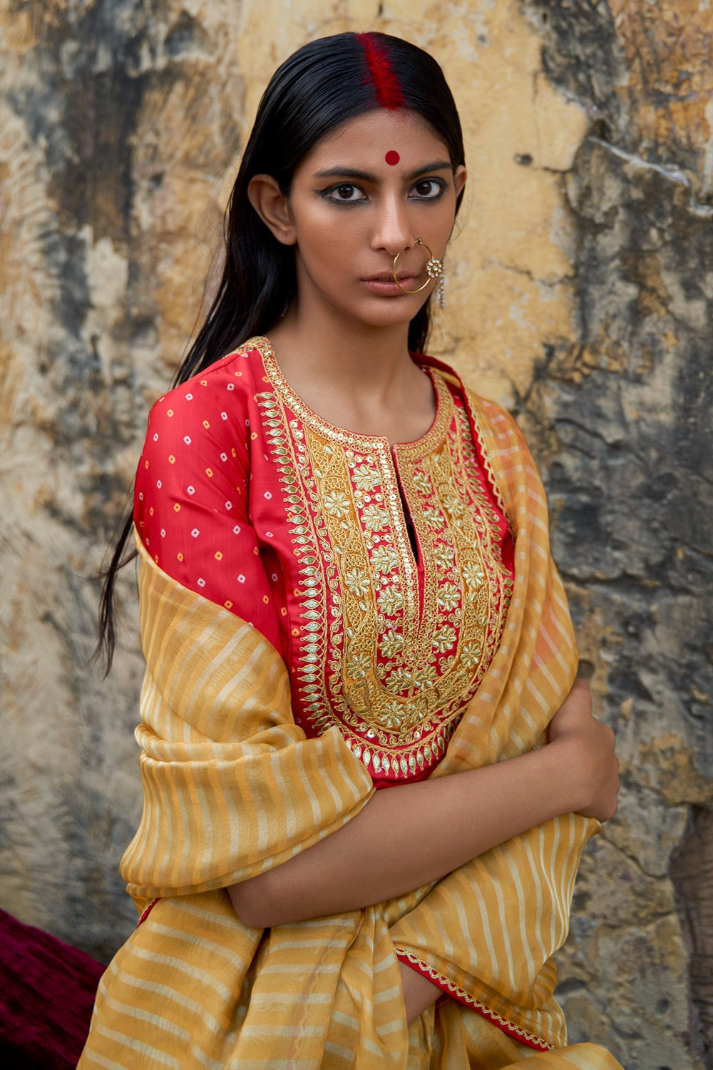 Apache Yellow Woven Organza Silk Saree