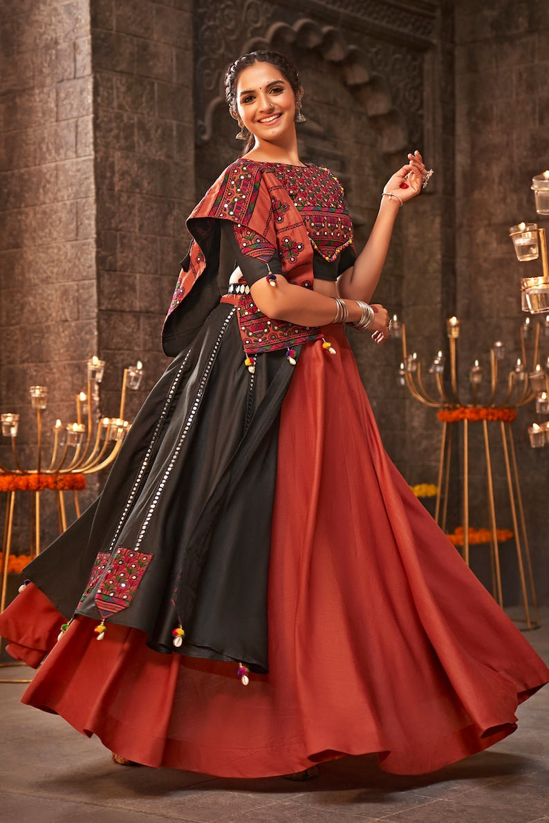 Mexican Red and Black Lehenga Choli