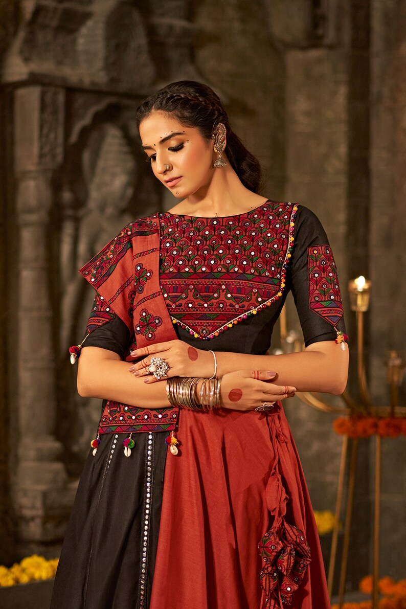 Mexican Red and Black Lehenga Choli