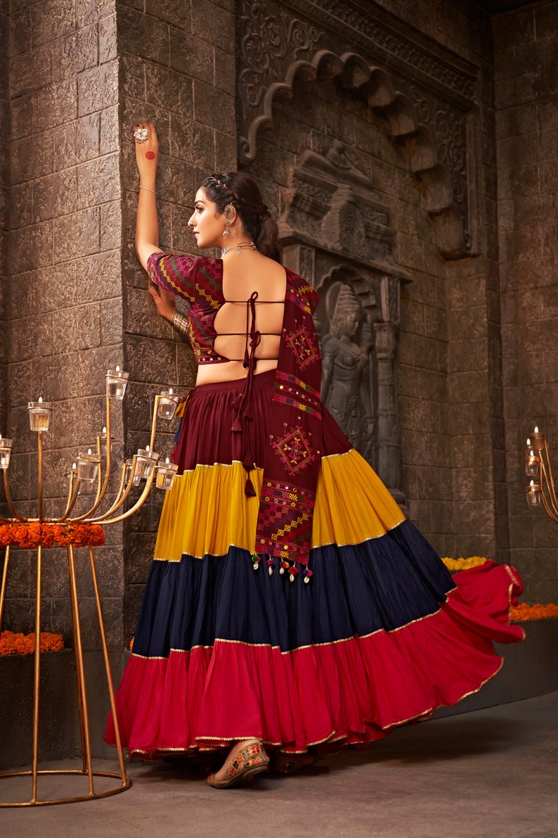 Sanguine Maroon and Multicolor Lehenga Choli