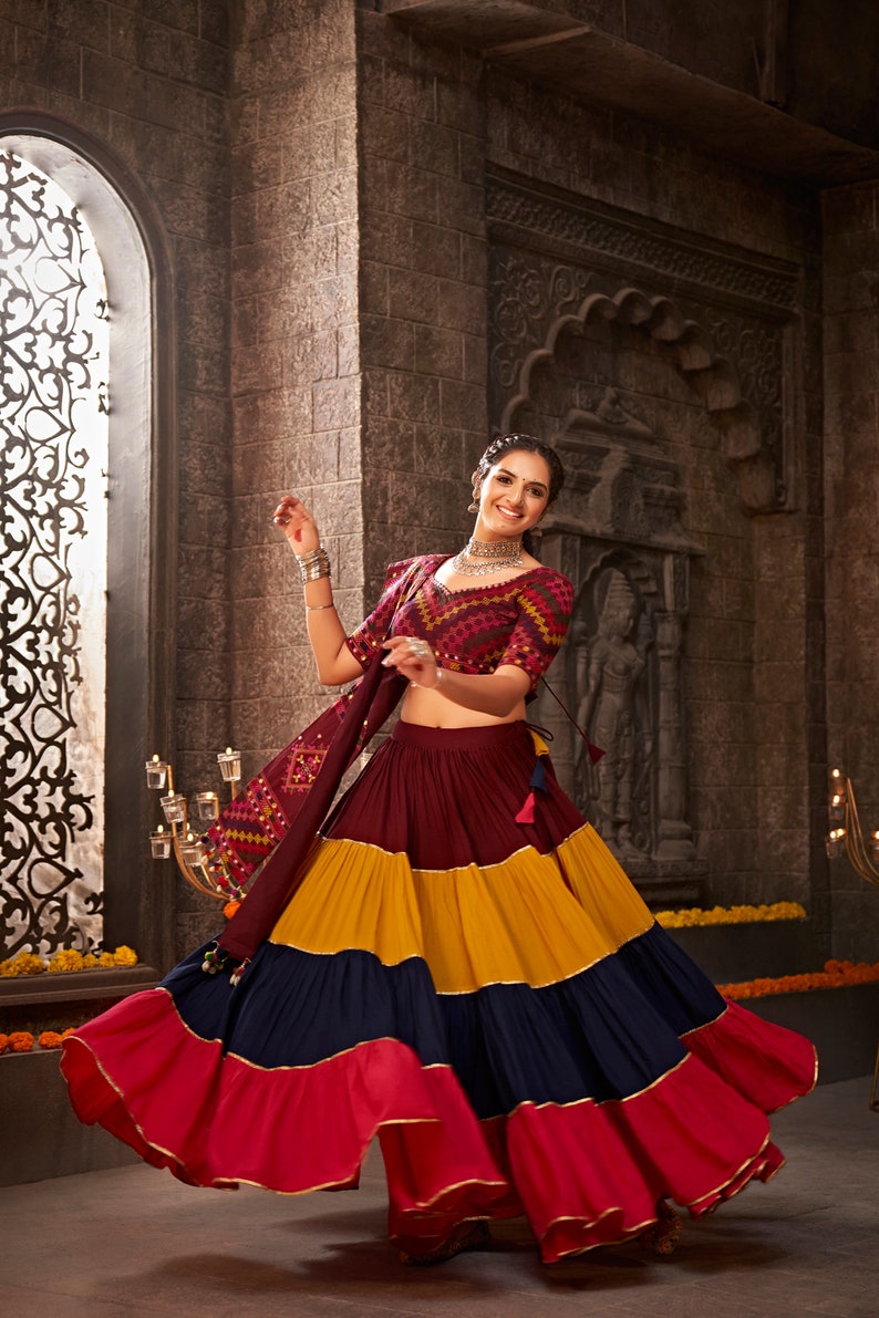 Sanguine Maroon and Multicolor Lehenga Choli