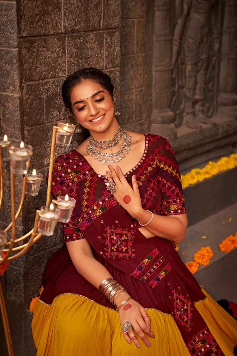 Sanguine Maroon and Multicolor Lehenga Choli