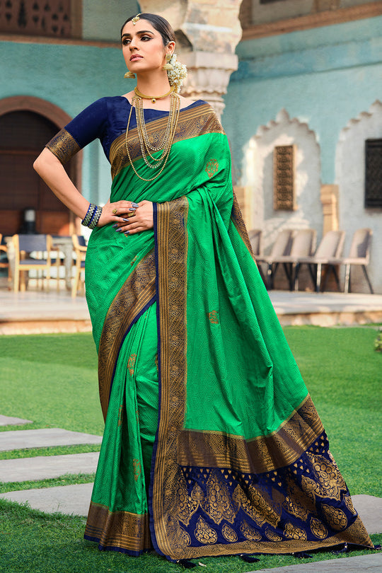 Salem Green Kanjivaram Saree