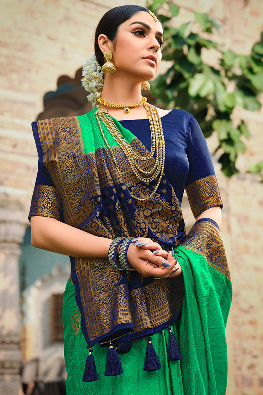 Salem Green Kanjivaram Saree