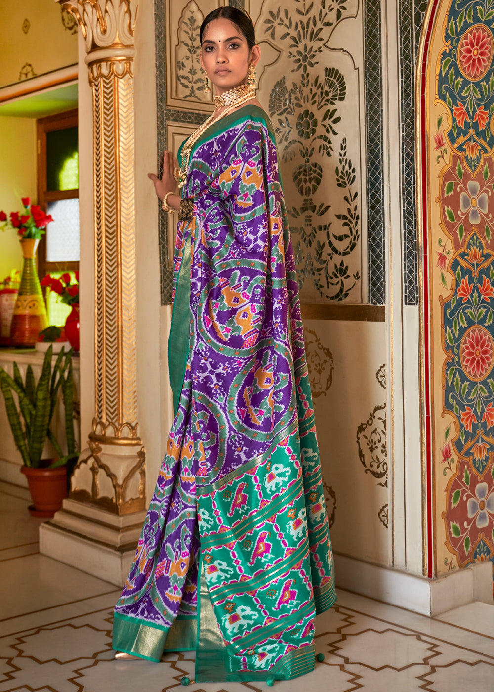 Affair Purple Woven Patola Silk Saree