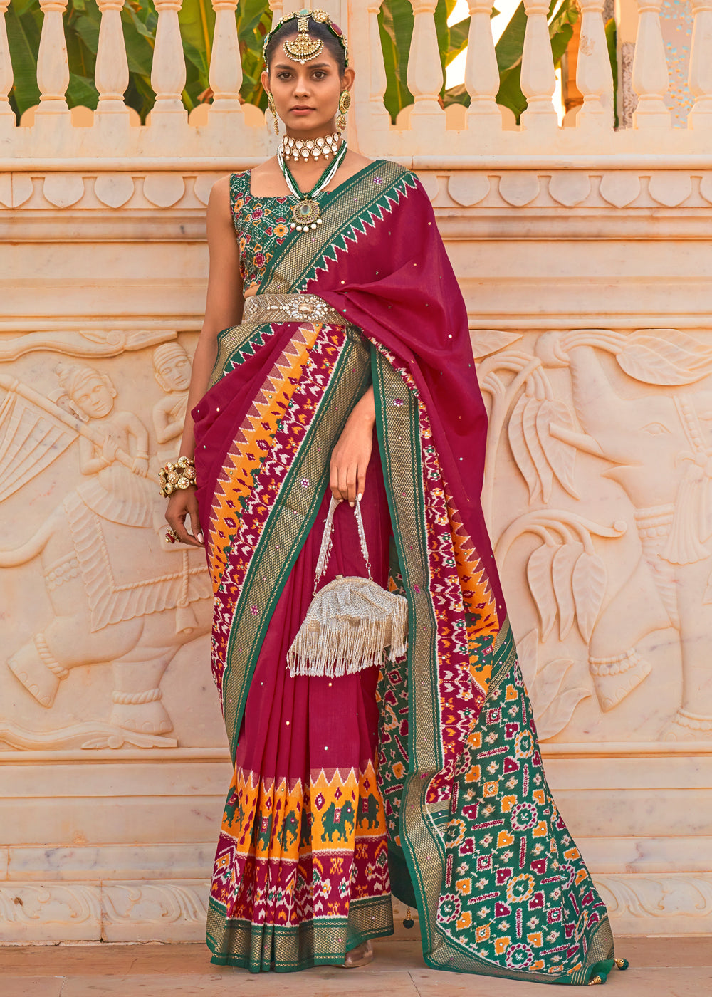 Monarch Red Woven Patola Silk Saree