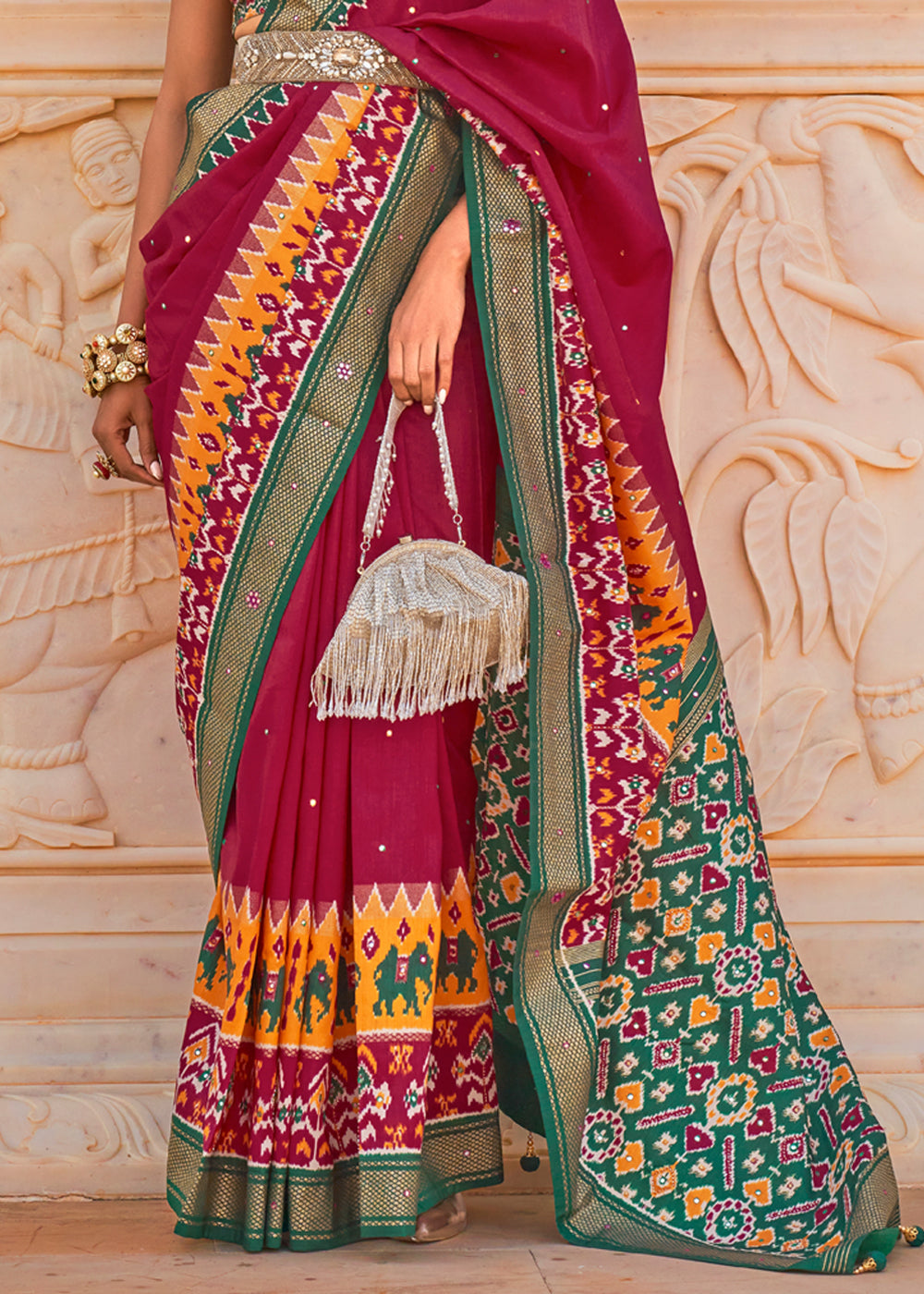 Monarch Red Woven Patola Silk Saree