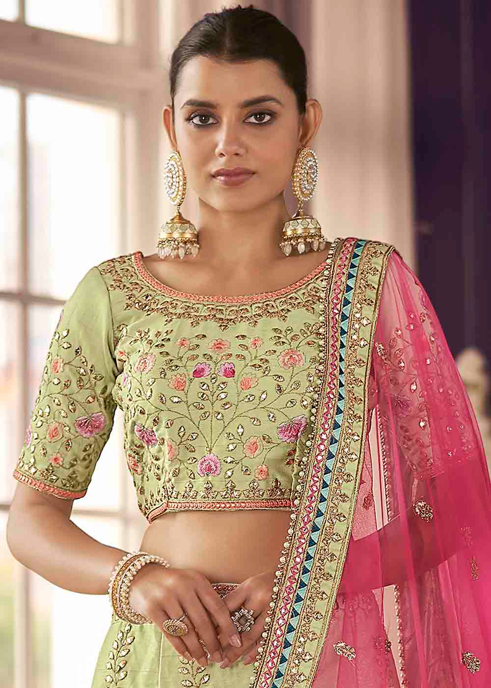 Zombie Yellow Art Silk Lehenga Choli