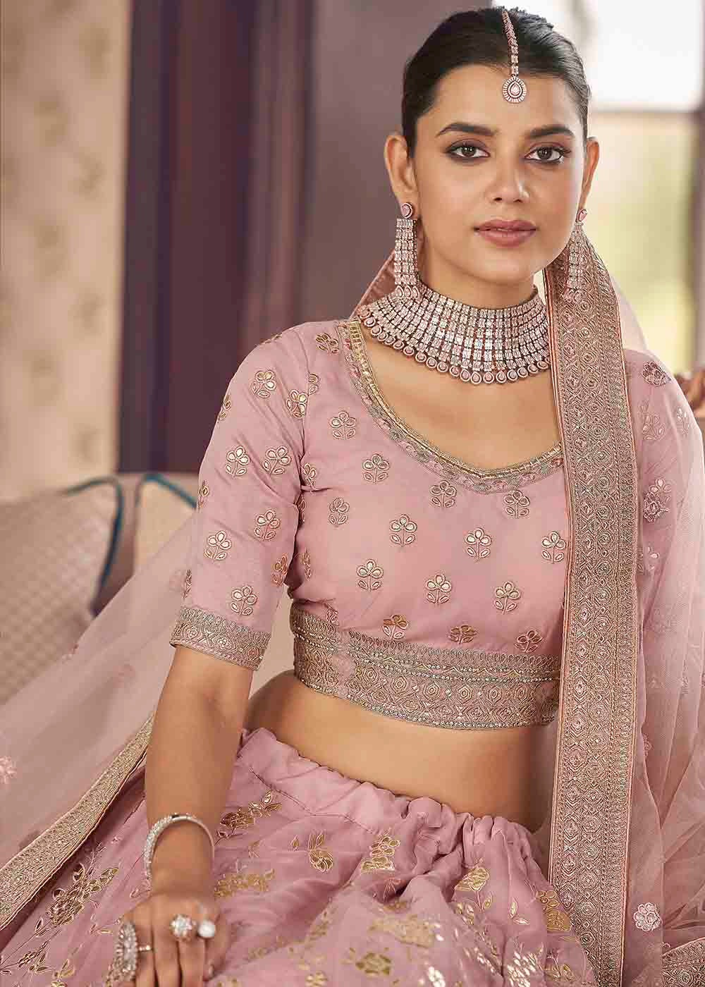 Careys Pink Organza Lehenga Choli