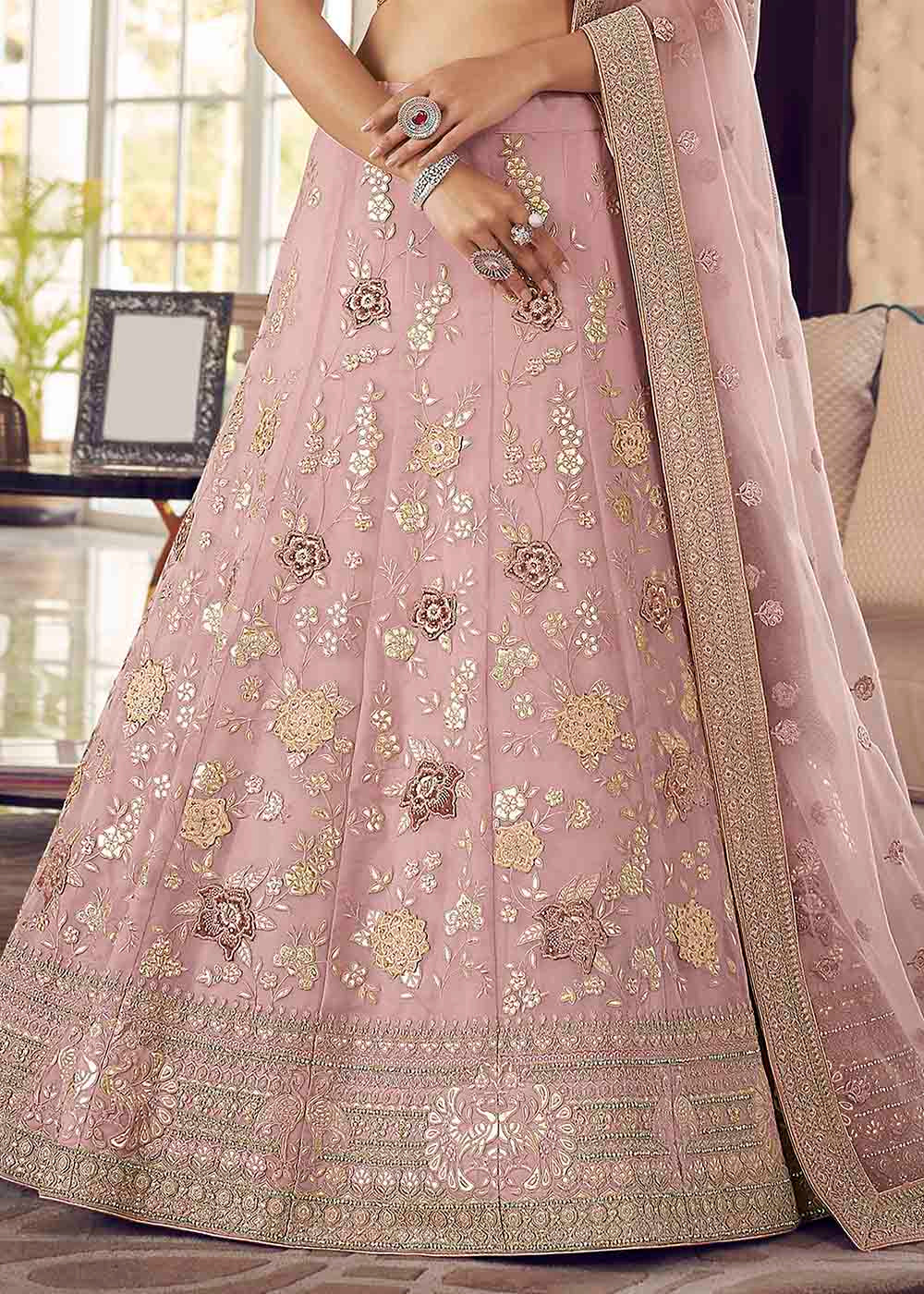 Careys Pink Organza Lehenga Choli