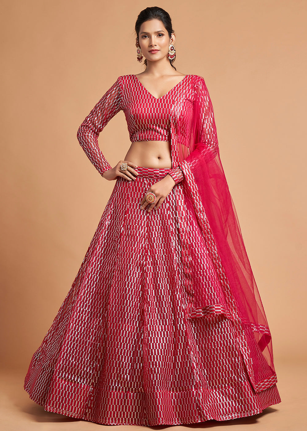 Stiletto Pink Designer Soft Net Lehenga Choli