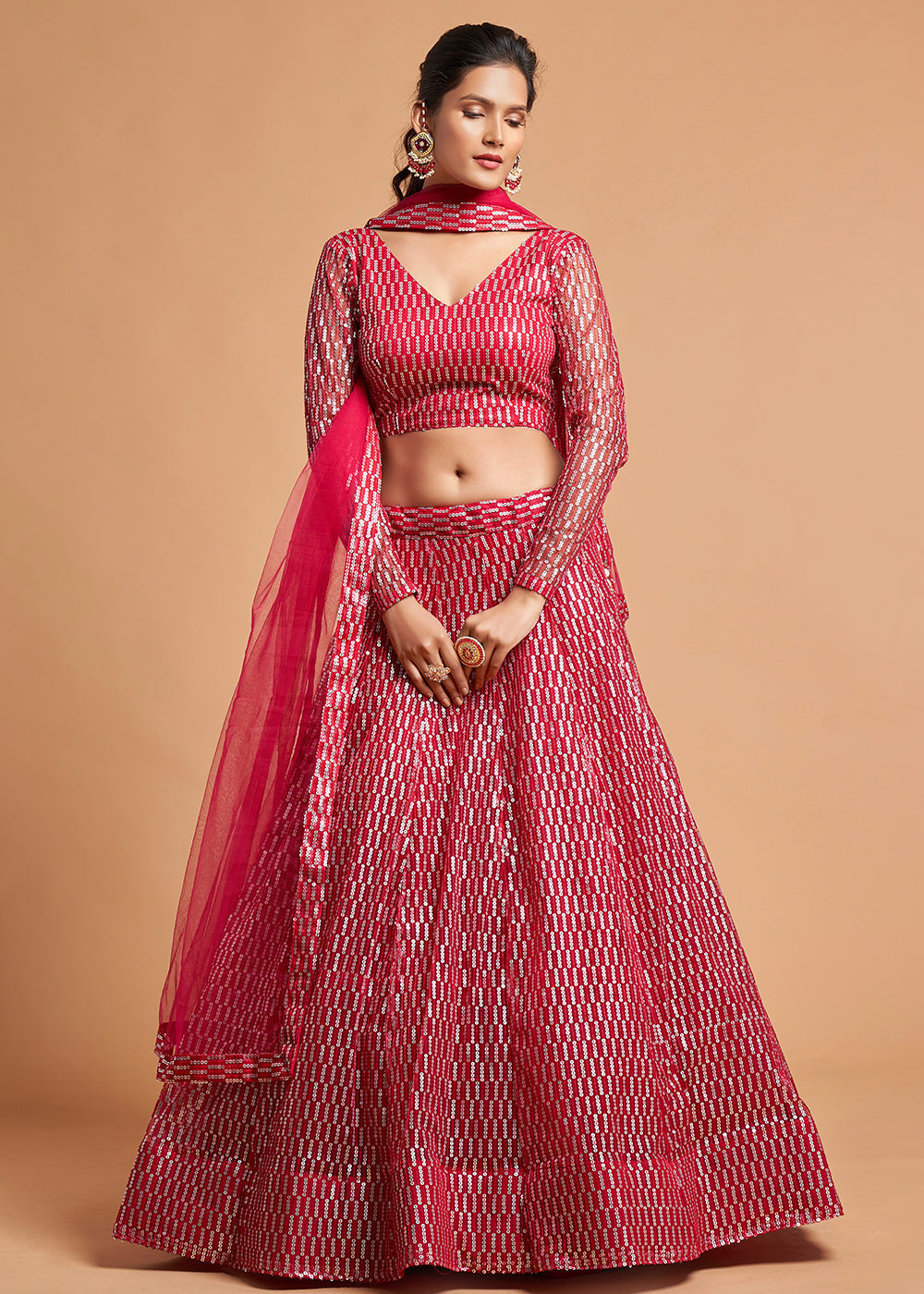 Stiletto Pink Designer Soft Net Lehenga Choli