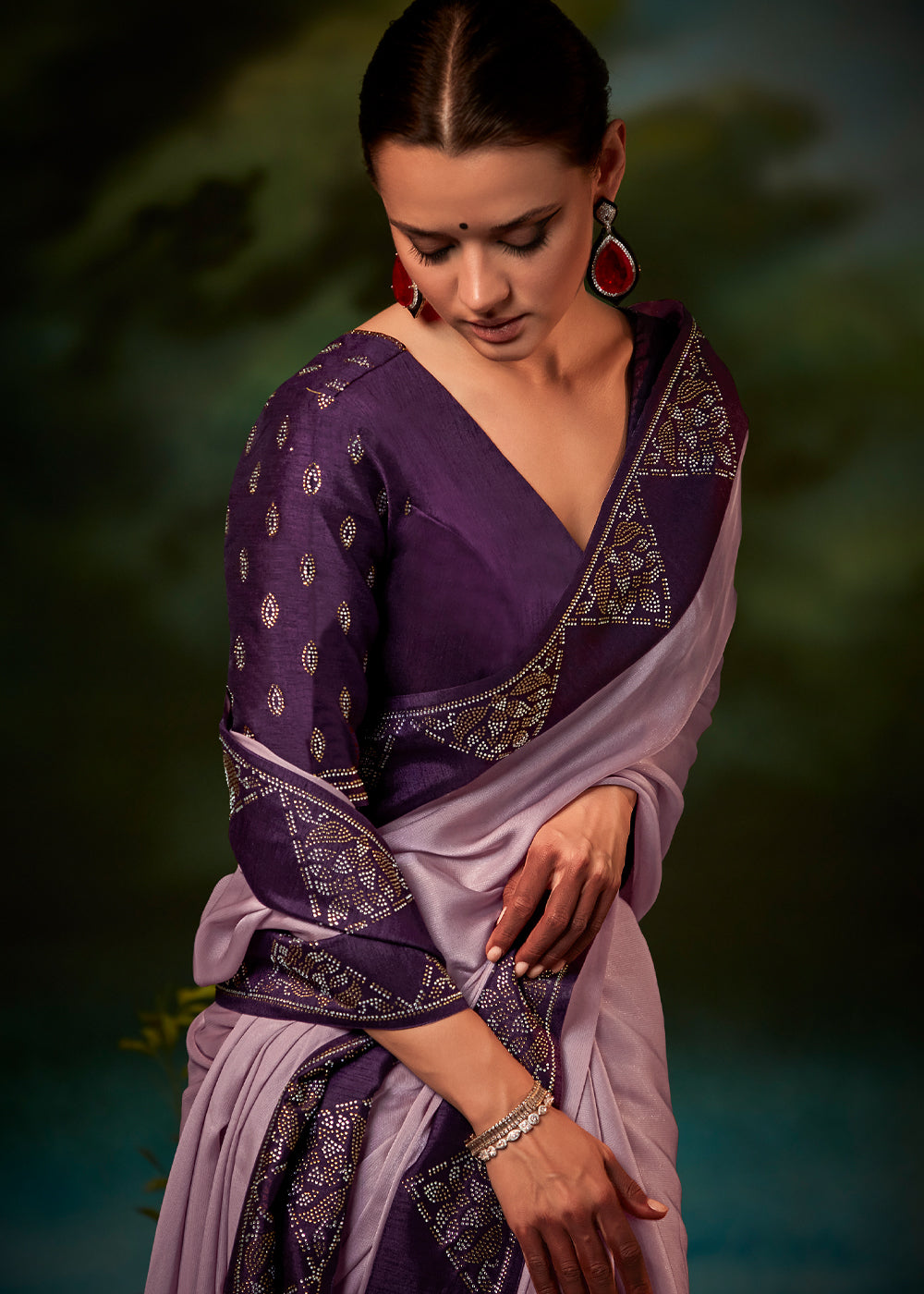 Lily Purple Woven Banarasi Soft Silk Designer Saree