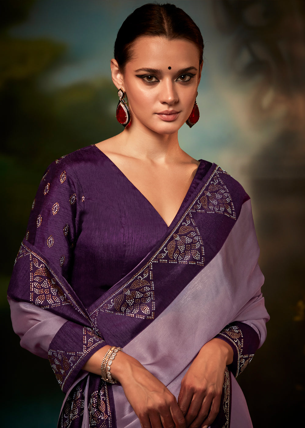 Lily Purple Woven Banarasi Soft Silk Designer Saree