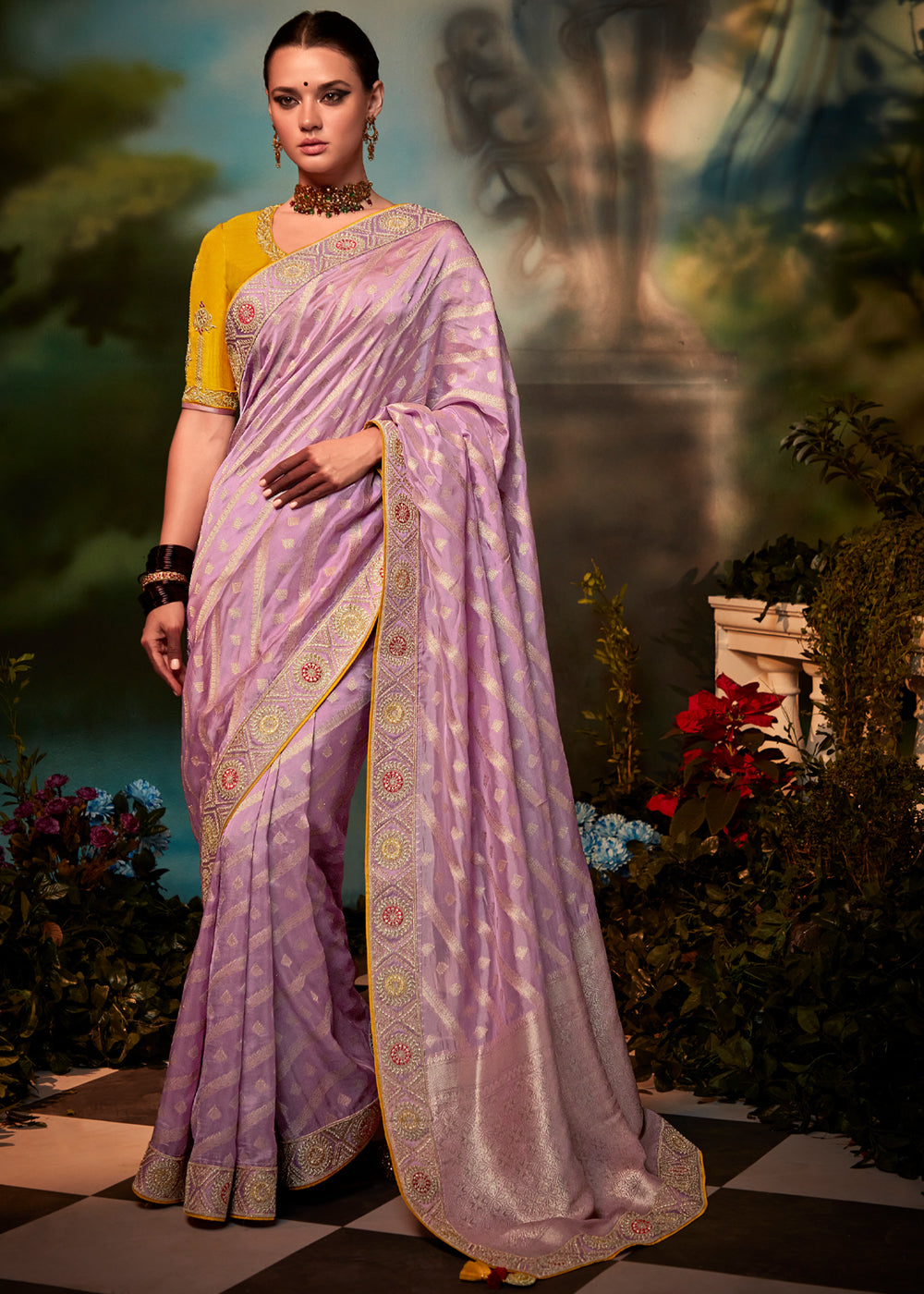 Pastel Pink Woven Banarasi Soft Silk Designer Saree