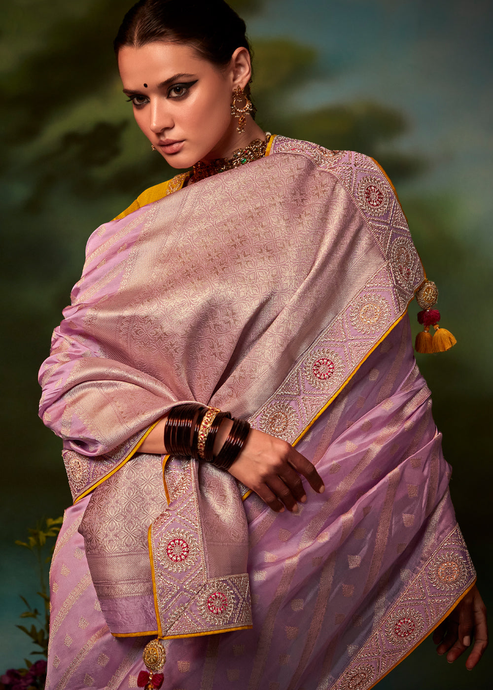 Pastel Pink Woven Banarasi Soft Silk Designer Saree