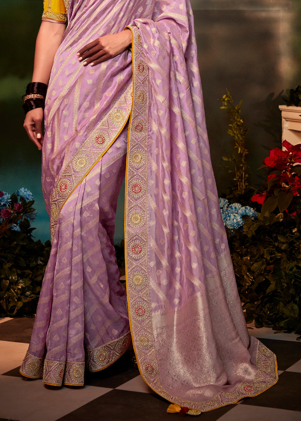 Pastel Pink Woven Banarasi Soft Silk Designer Saree