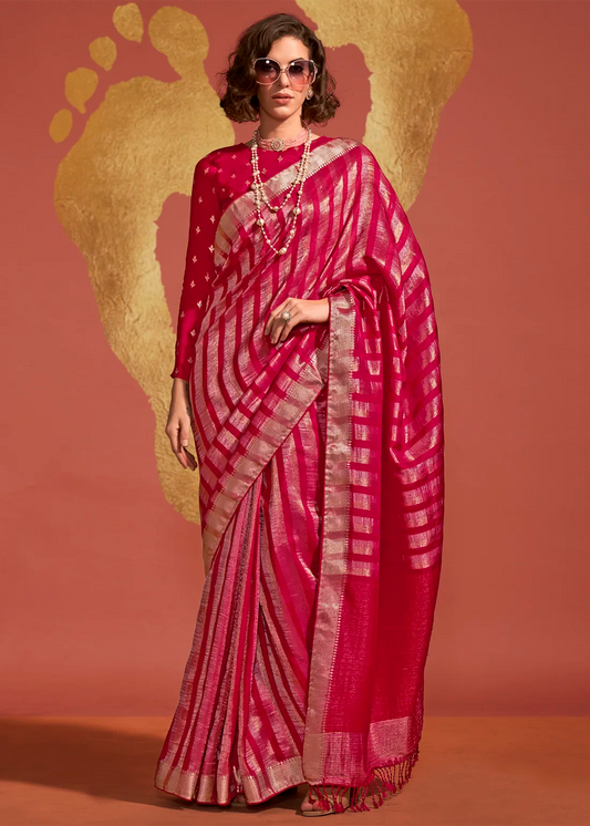 Red Banarasi Handloom Silk Saree