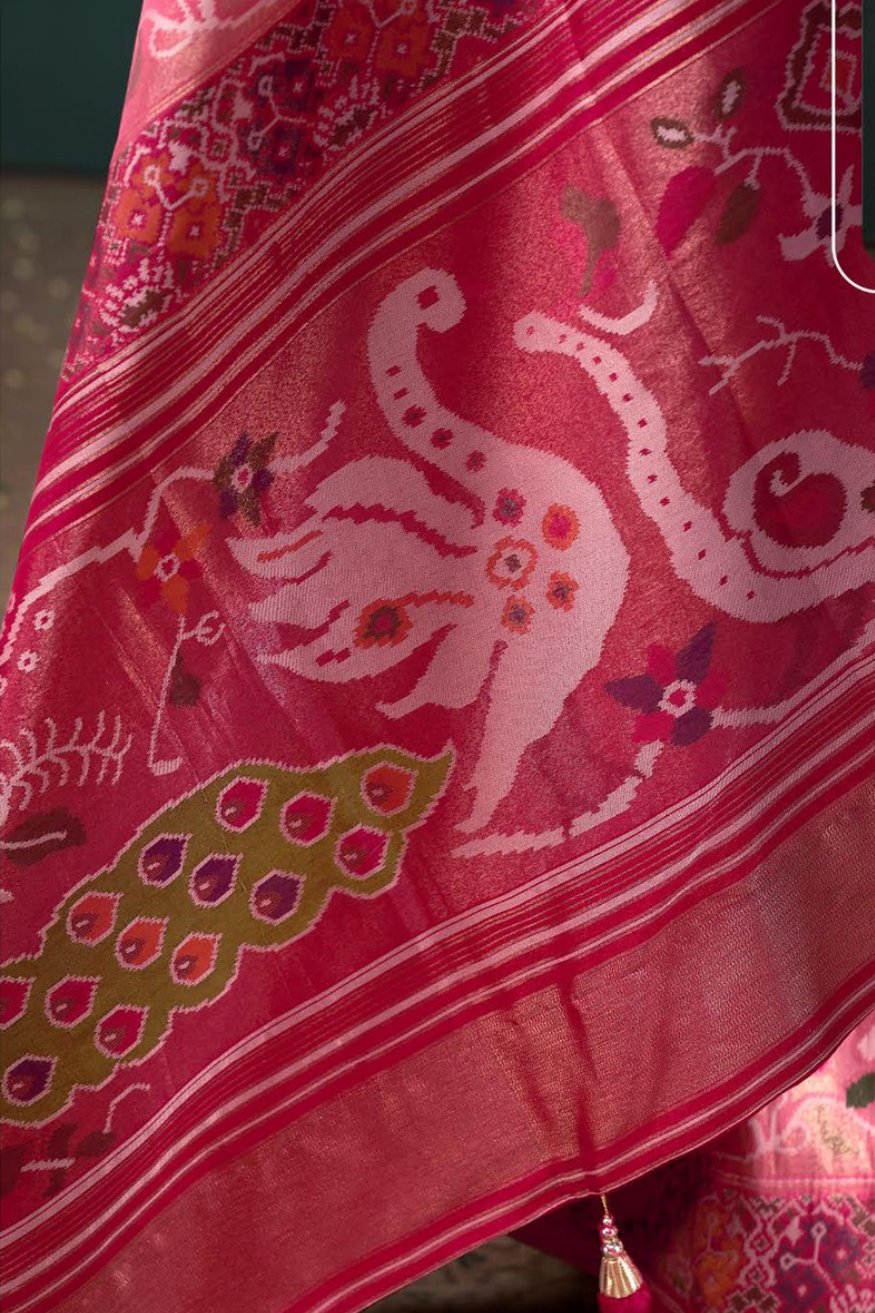 Lotus Pink Designer Banarasi Saree