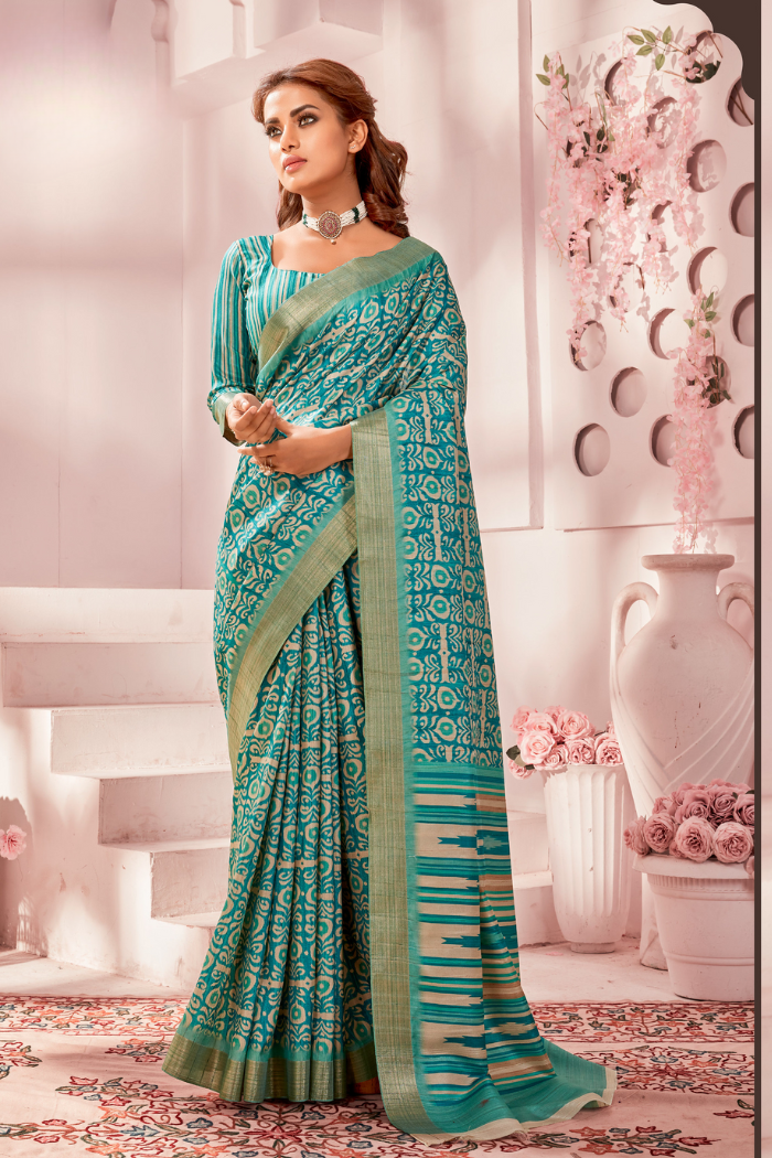 Jade Green Kota Silk Saree