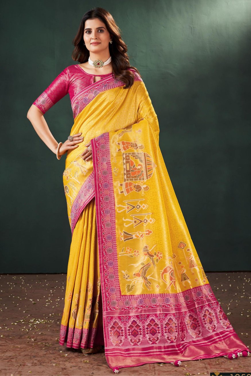 Sunflower Yellow Designer Banarasi Saree