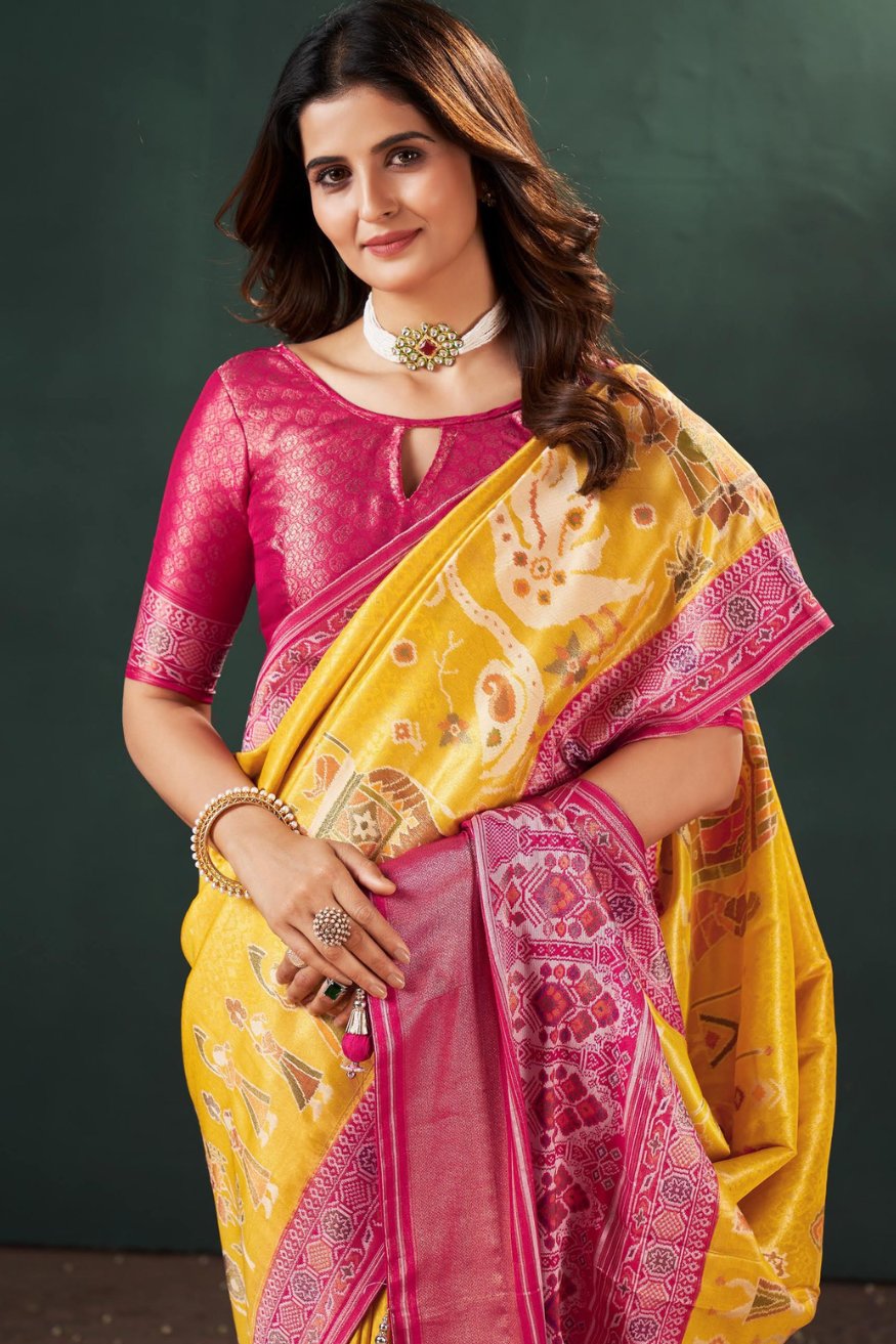 Sunflower Yellow Designer Banarasi Saree