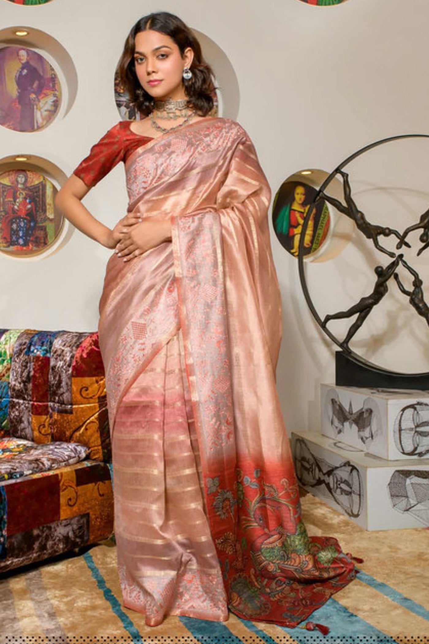 Shilo Pink Organza Saree