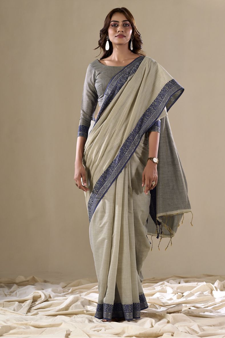 Hillary Grey Handloom Cotton Saree