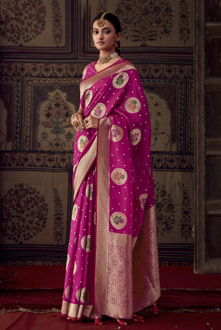 Siren Purple Designer Banarasi Silk Saree