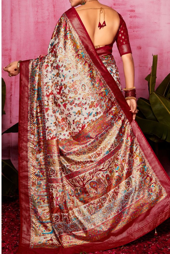 Eunry Brown Patola Soft Silk Saree