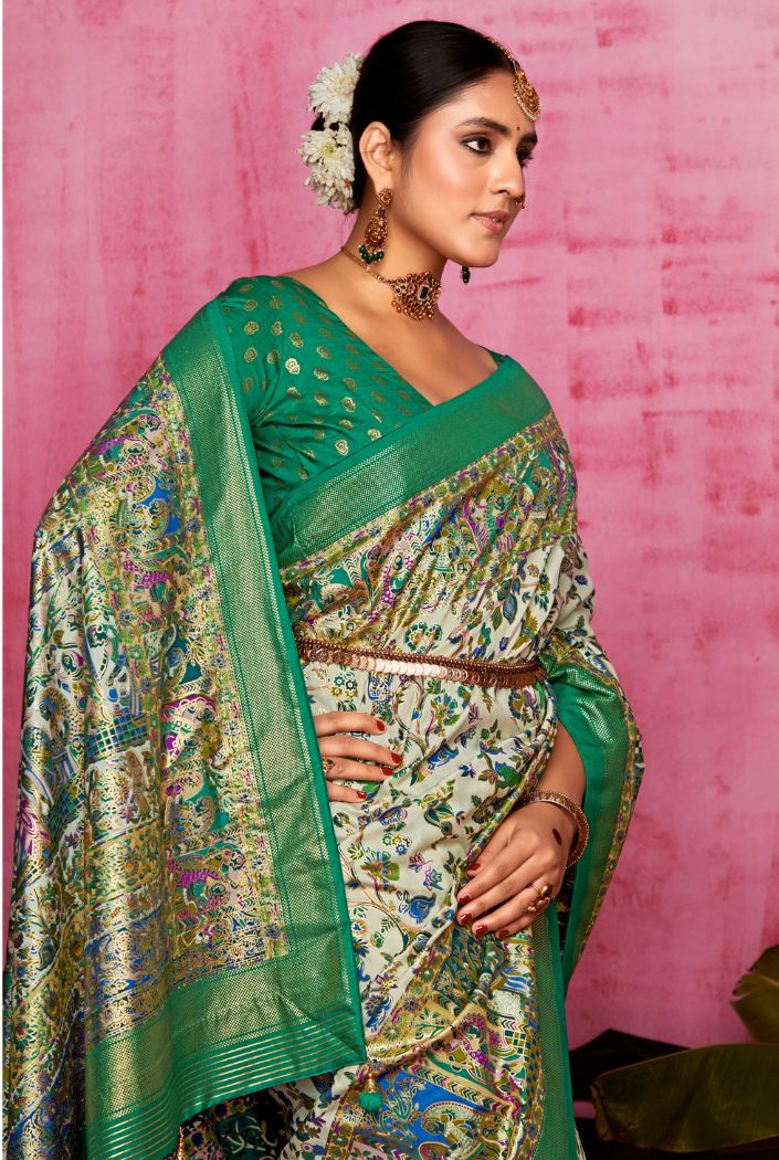 Salem Green Patola Soft Silk Saree