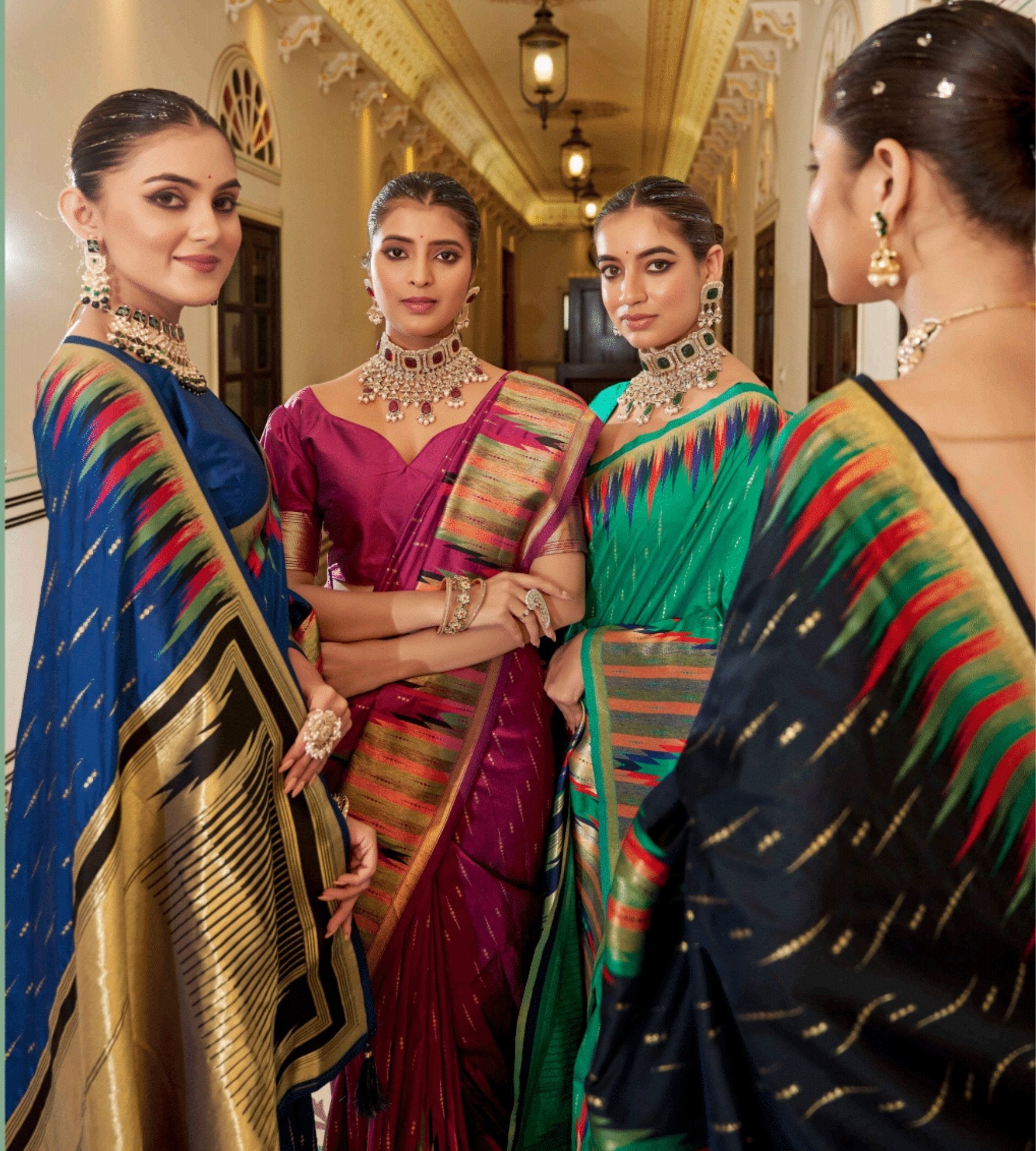 Royal Blue Woven Tussar Silk Saree