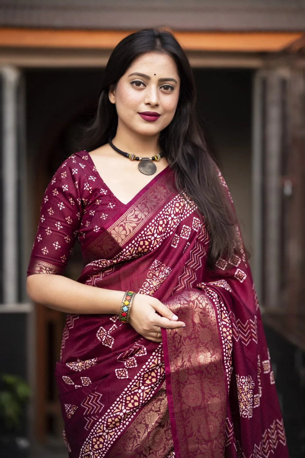 Soft Cotton Bhandani Batik Saree (Copy) - Mira Fashion