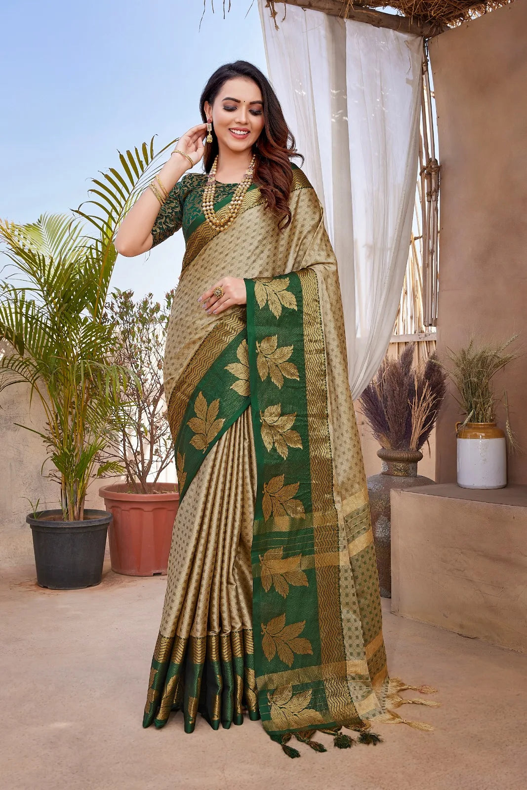 Trisha Silk Saree With Zari Border - Mira Fashion