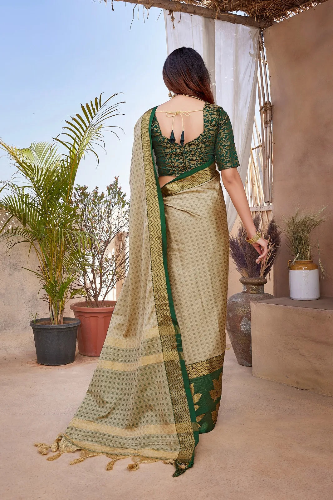 Trisha Silk Saree With Zari Border - Mira Fashion