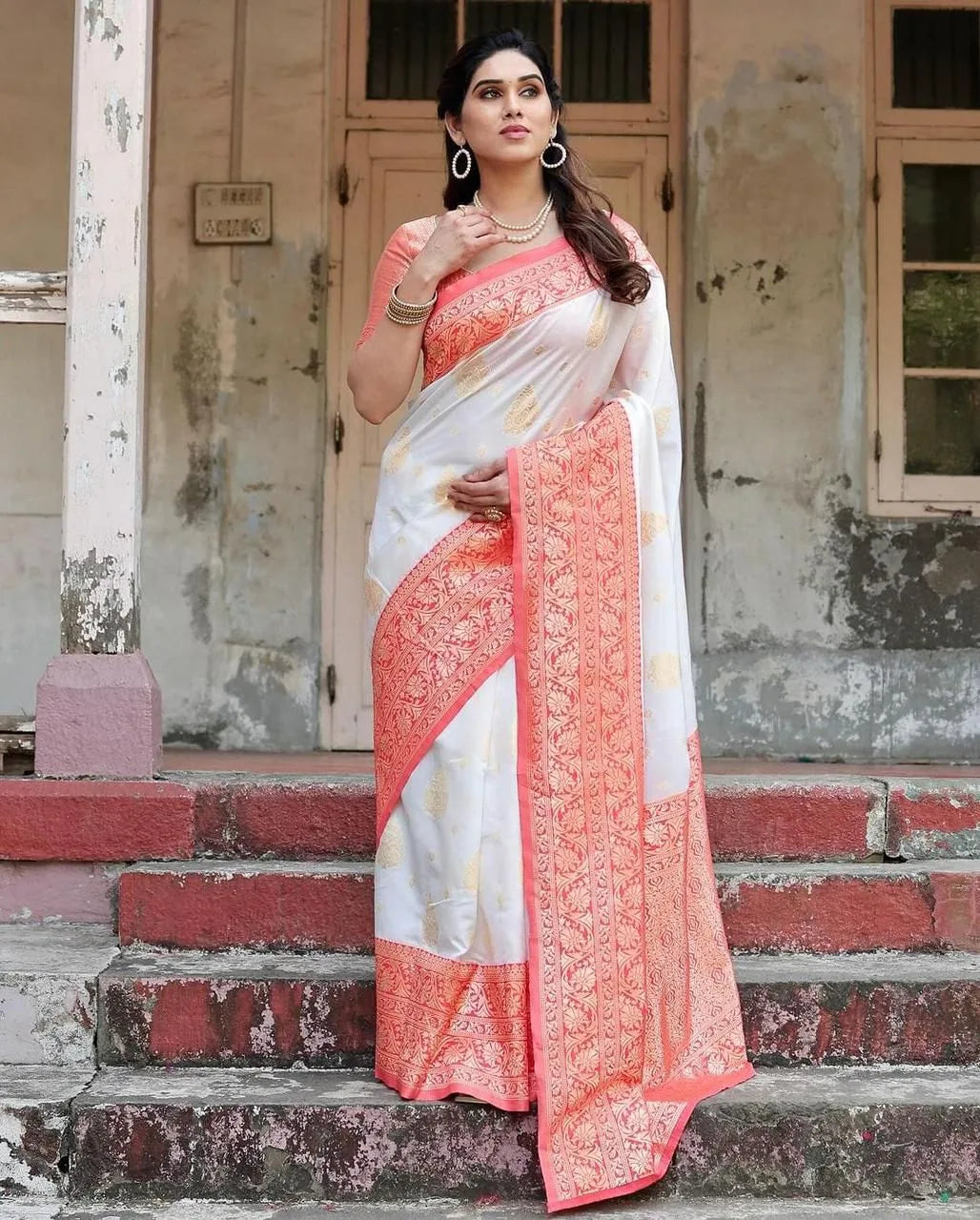 Soft Lichi Silk With Beautiful Pallu Jacquard Work Saree - Mira Fashion