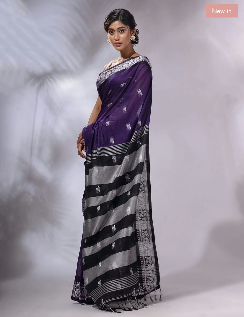 Revolver Blue Pure cotton jackqurd border Saree