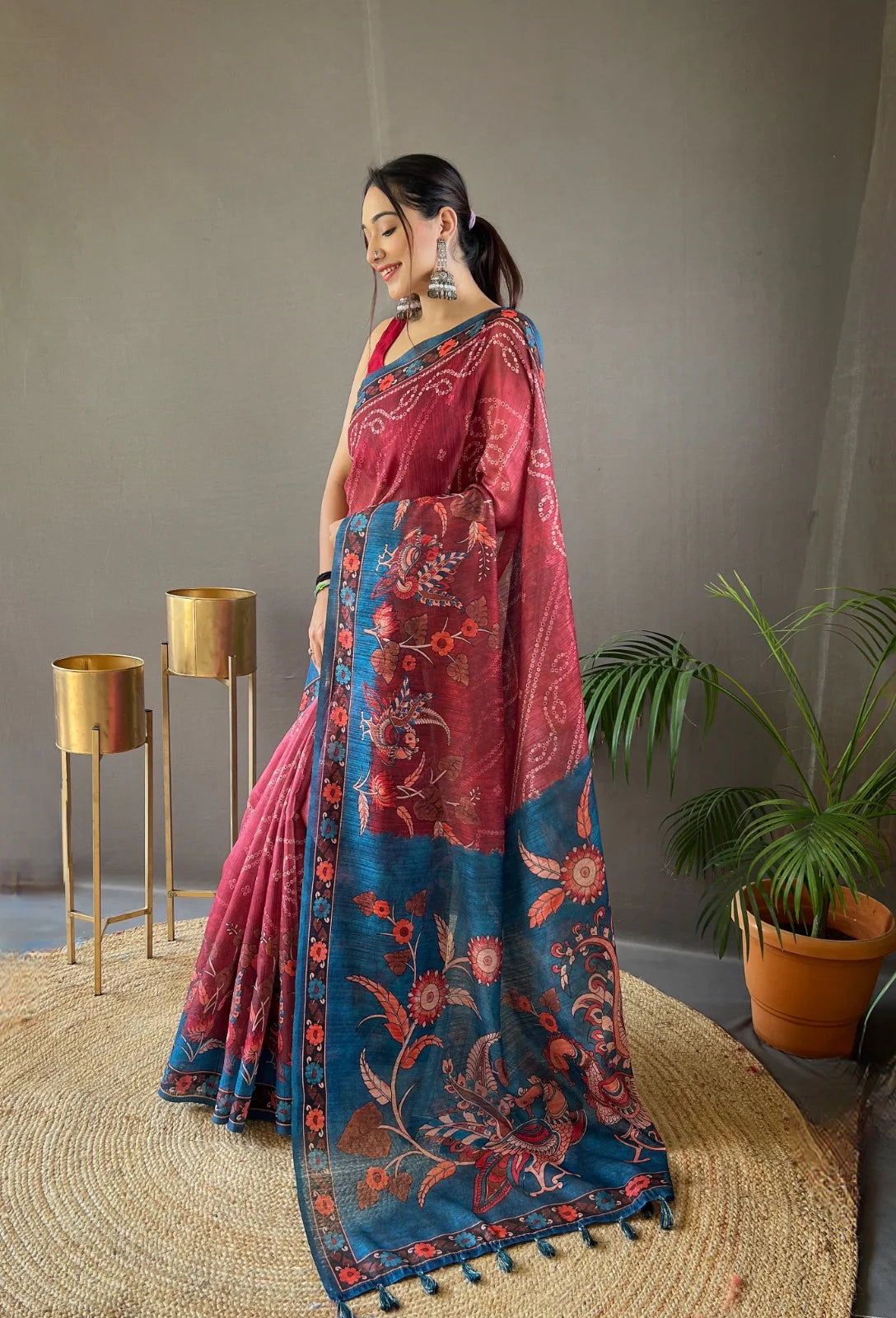 Tussar Silk Pure Soft Cotton Saree - Mira Fashion