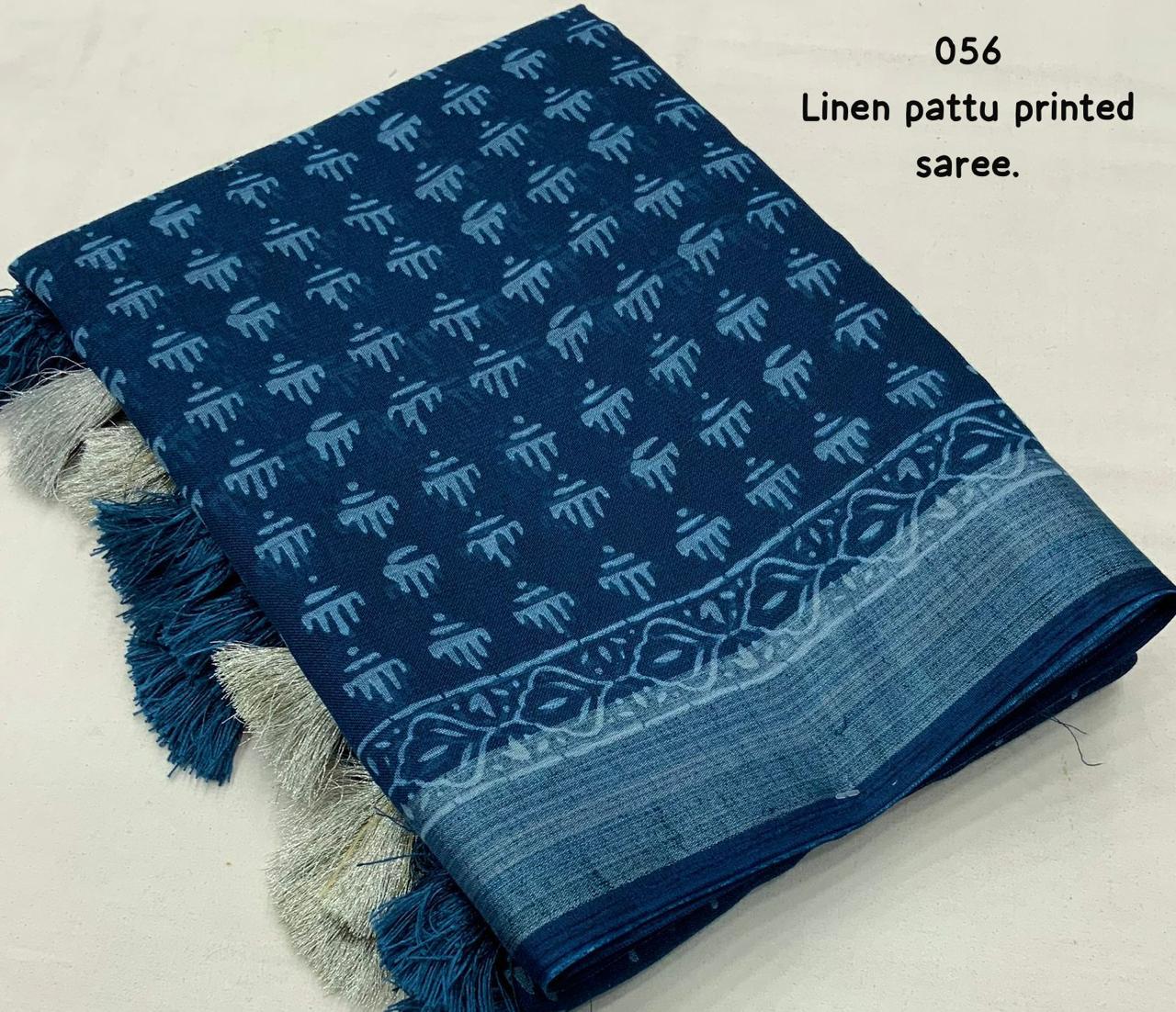 Mogra Linen Saree with Zari Pattu Weaving Border