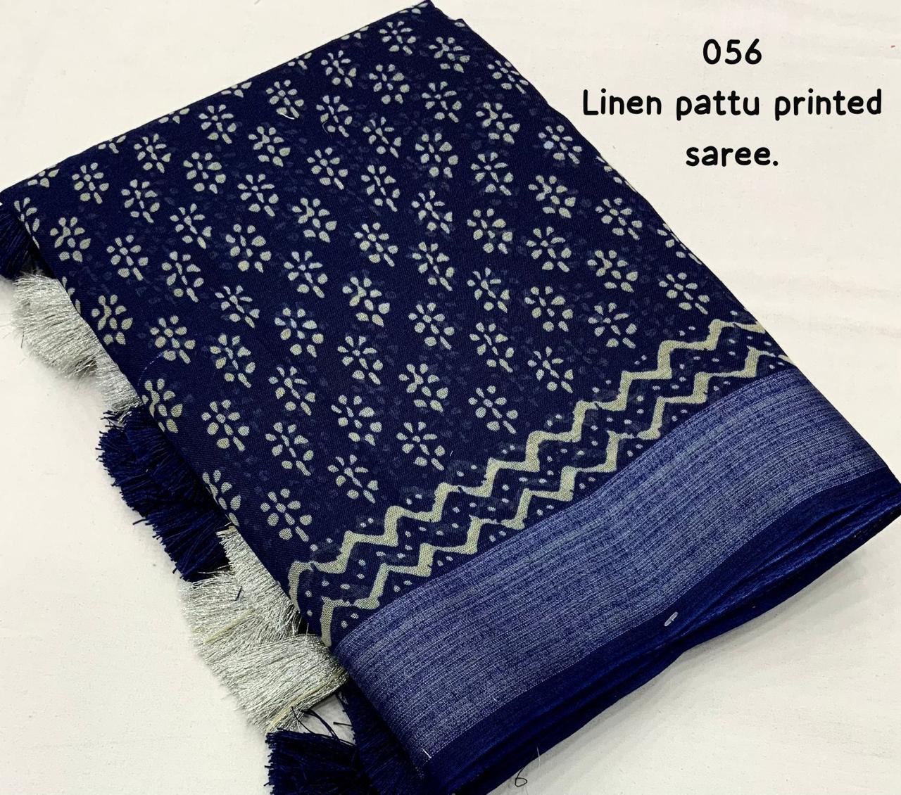 Mogra Linen Saree with Zari Pattu Weaving Border