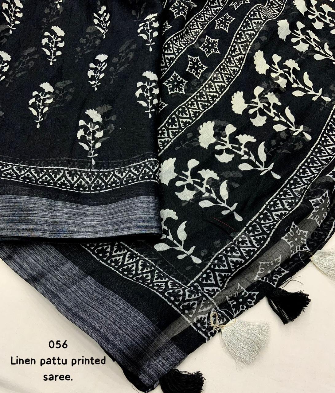 Mogra Linen Saree with Zari Pattu Weaving Border