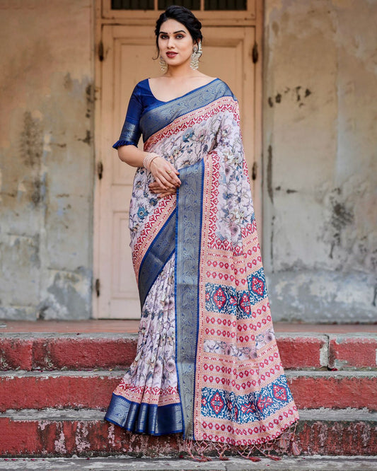 Pure Silk Digital Printed Saree With Regal Charm and Rich Pallu