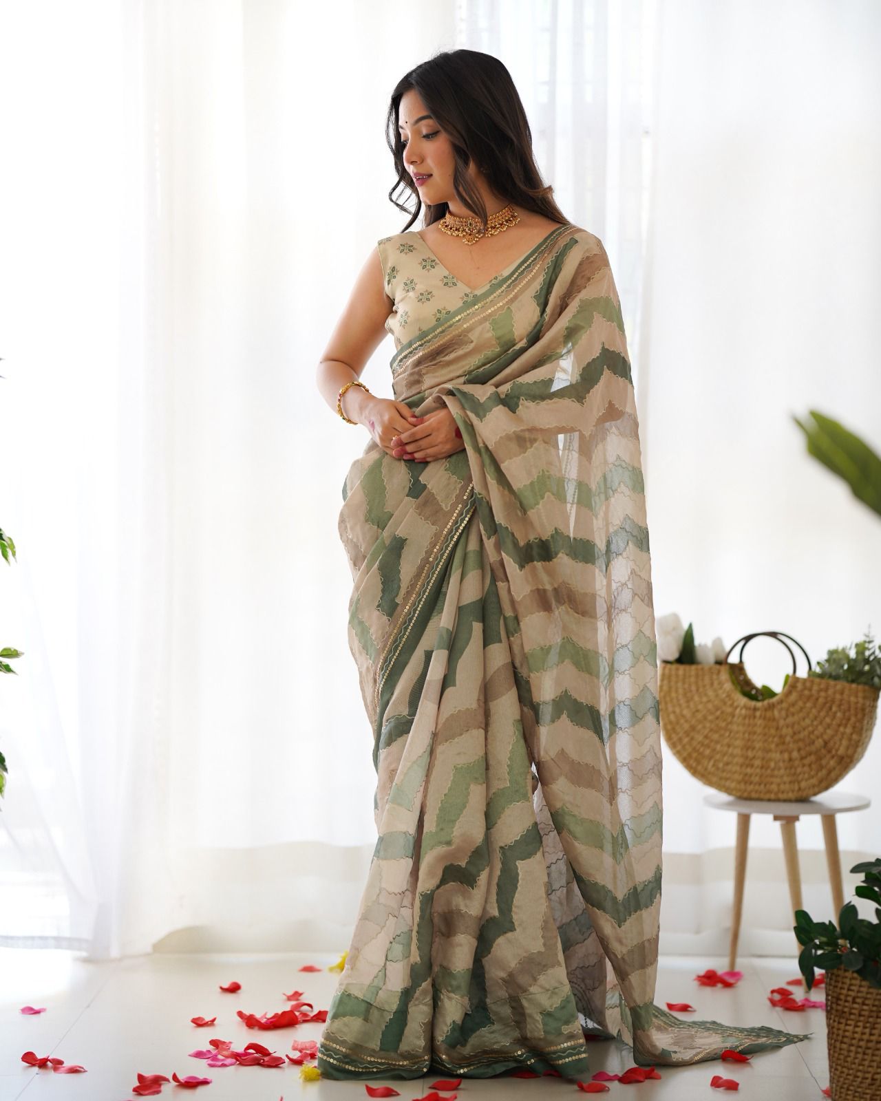 Premium Tusser Saree With Designer Katha Work