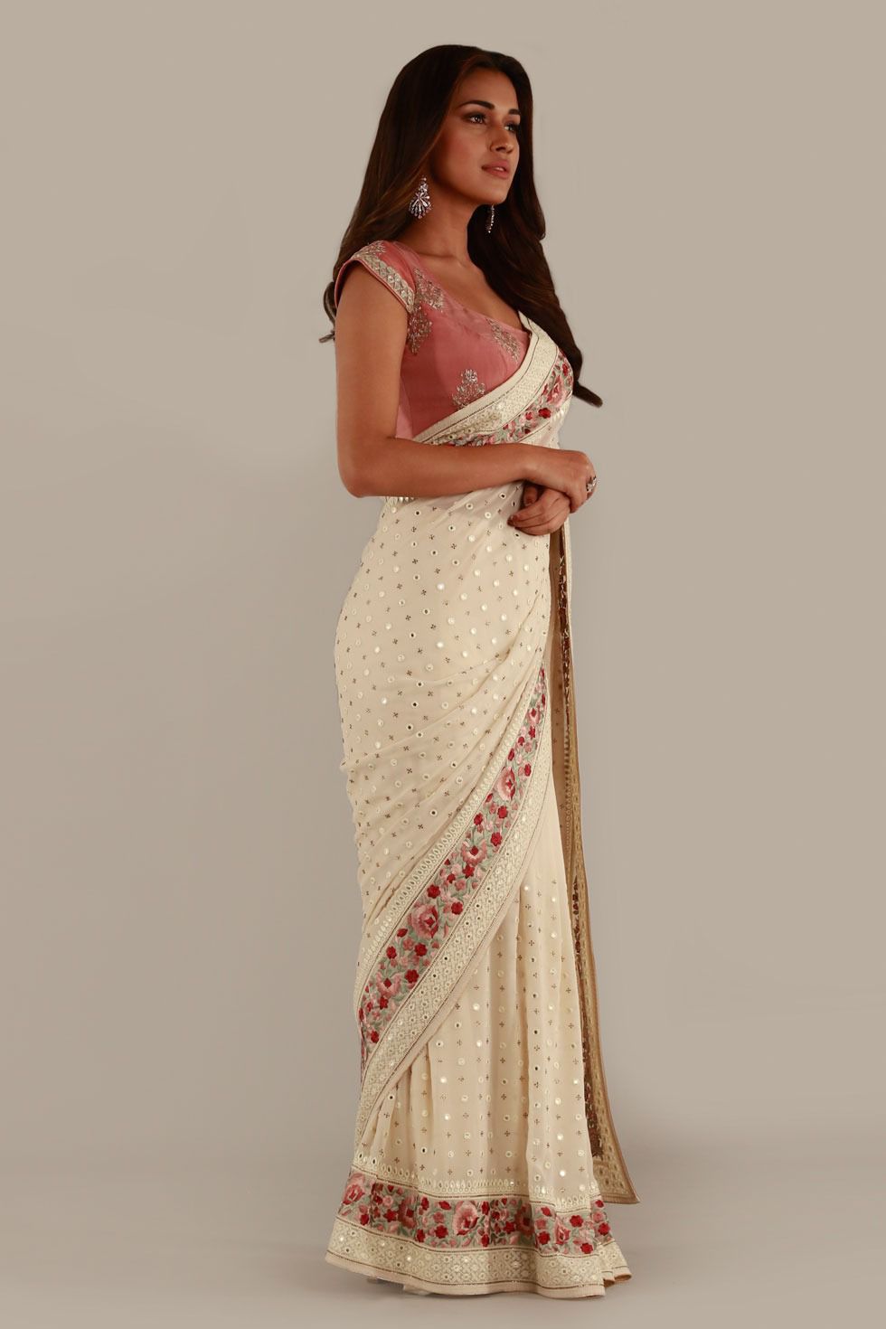 Superb Soft Refined Georgette Silk Saree With Embroidery Border and Sequencing Work