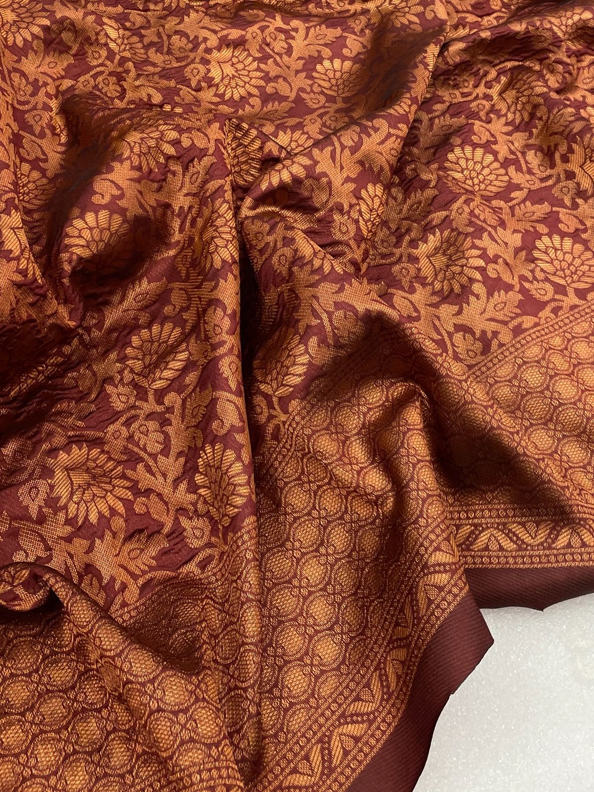 Maroon Color Banarasi Soft Silk Saree