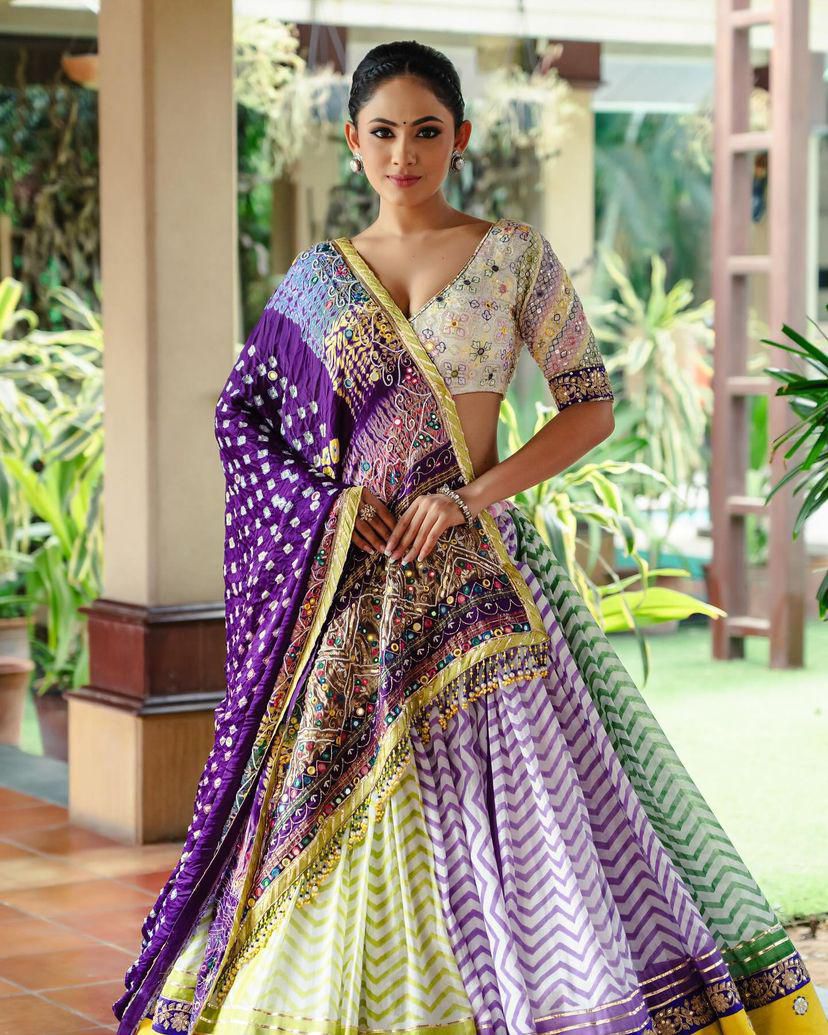 Multi Color Muslin Cotton With Digital Print Lehenga Choli Set