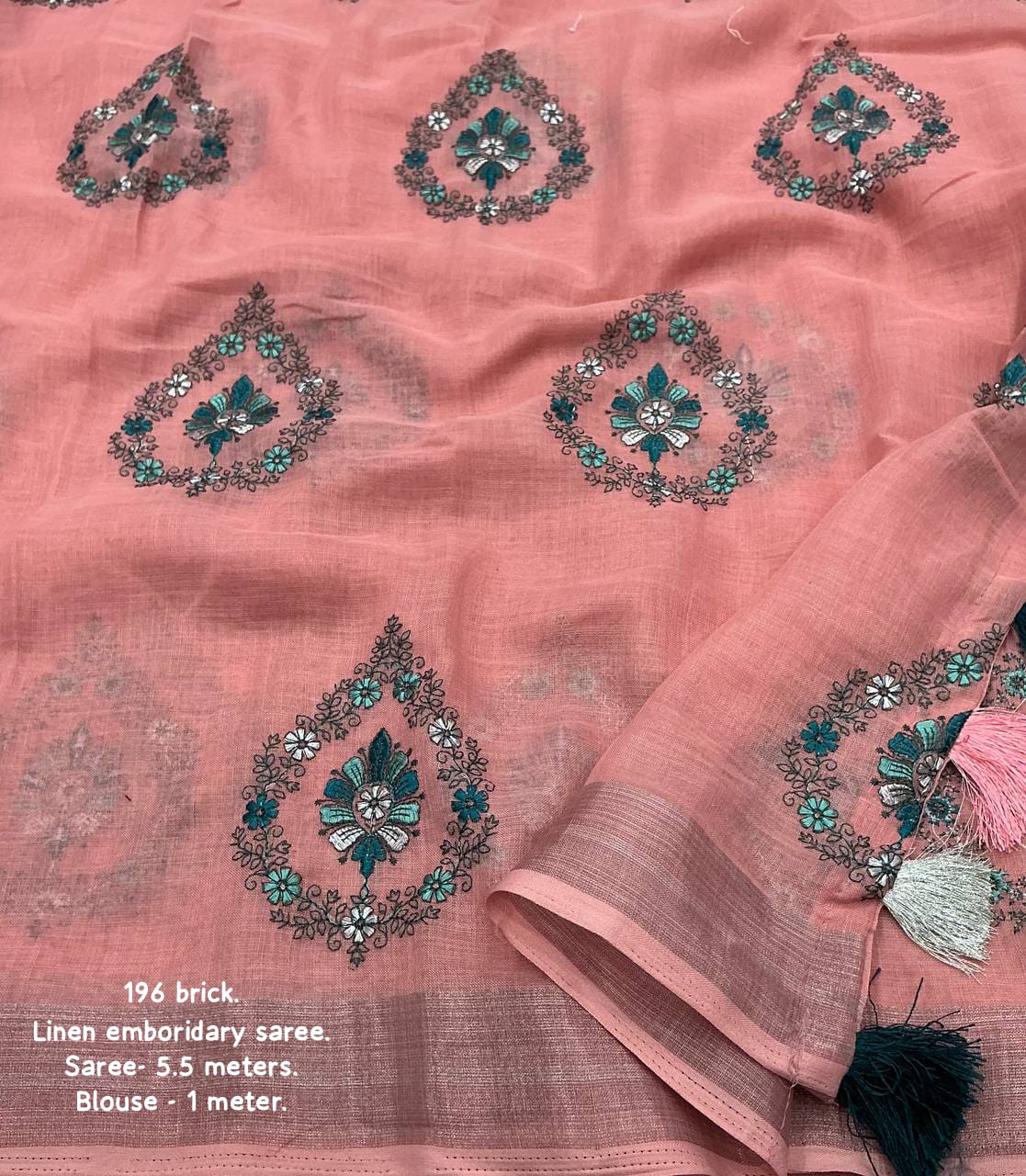 Pink Color Soft Linen Saree With Silver Zari Woven Pattu Border